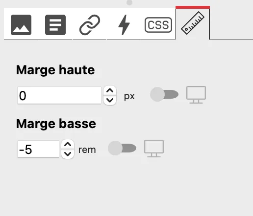 apply negative margin