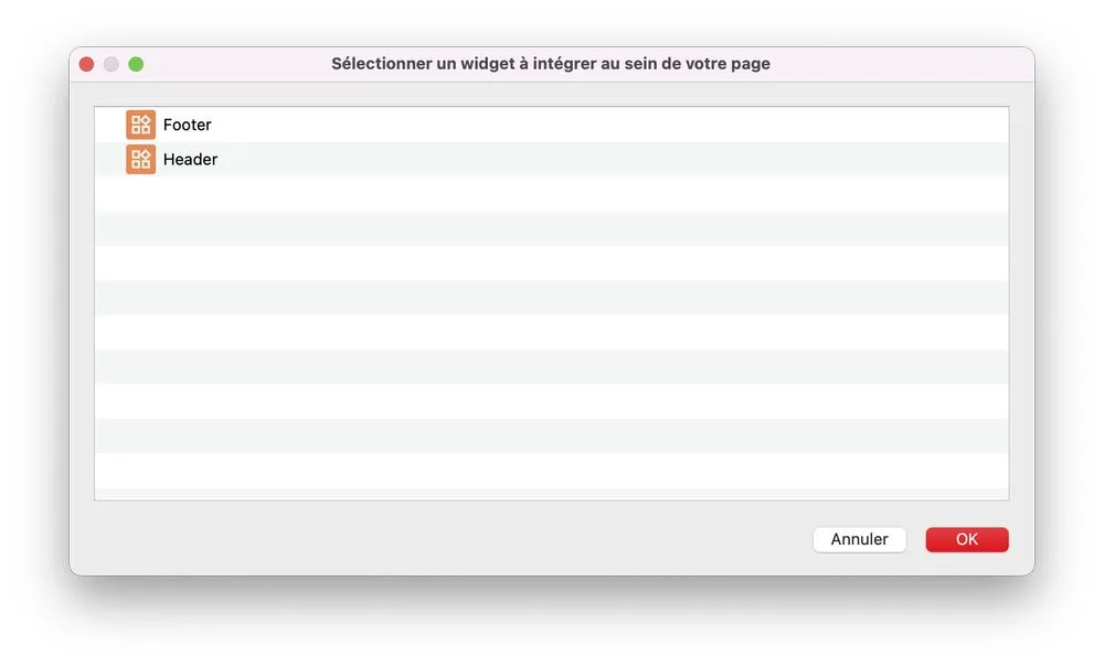 choose widget