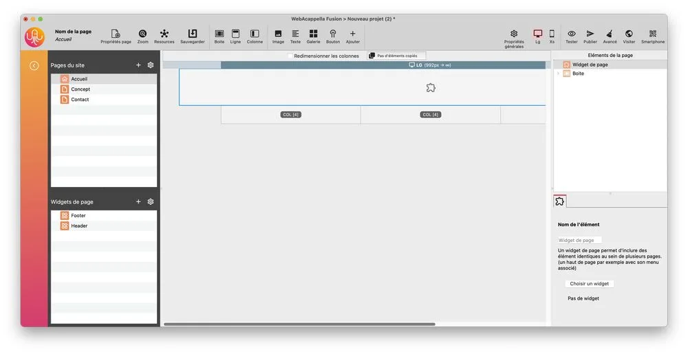 drop widget on top